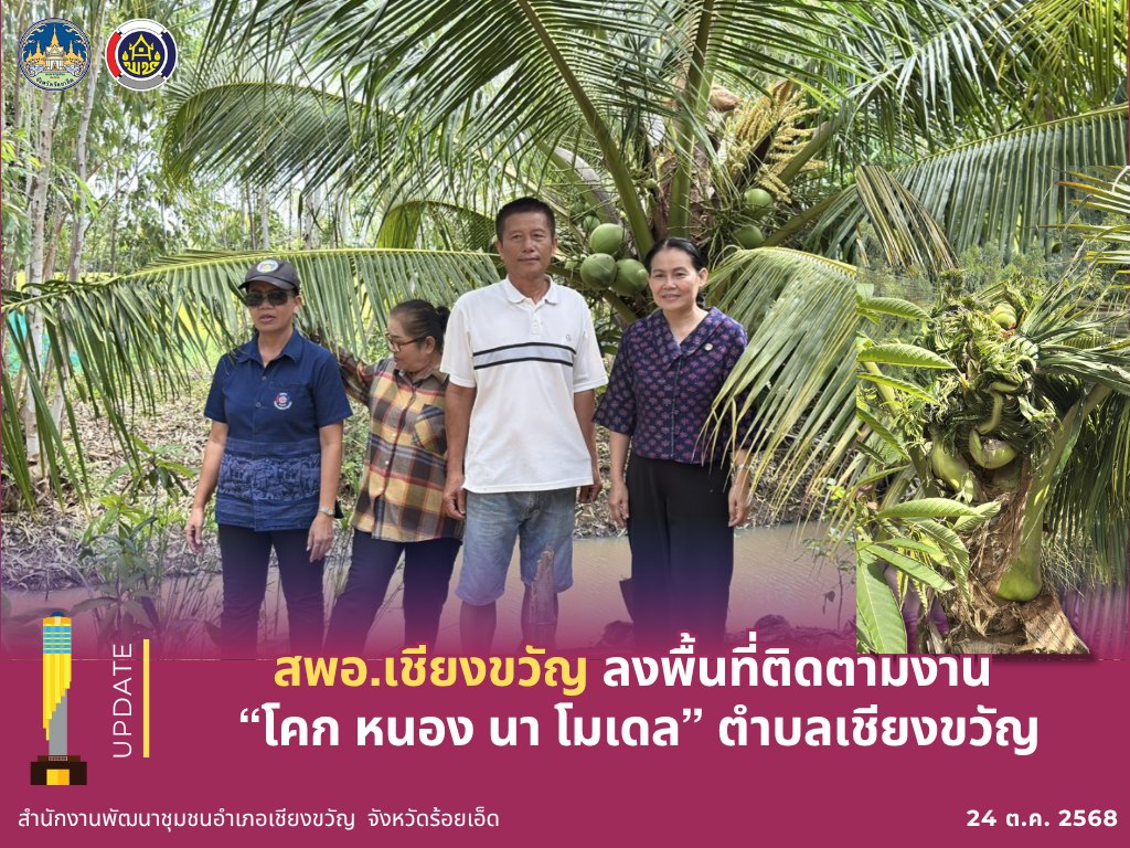 พช.เชียงขวัญ ลงพื้นที่ติดตามงาน “โคก หนอง นา โมเดล” ตำบลเชียงขวัญ