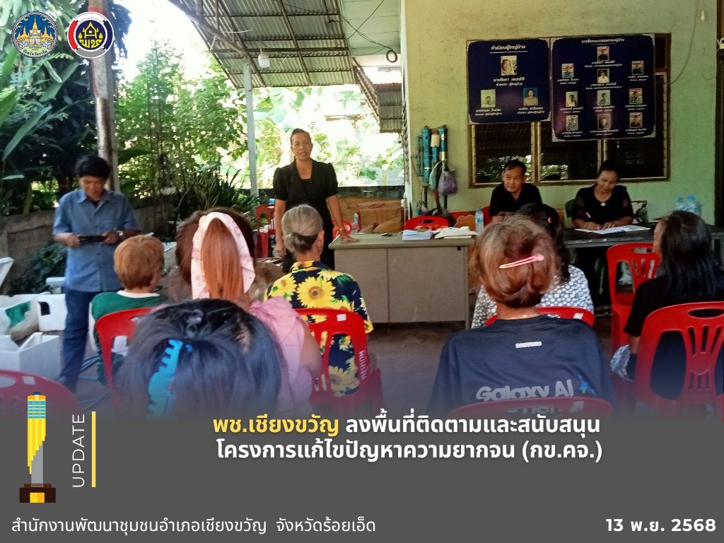 พช.เชียงขวัญ ลงพื้นที่ติดตามและสนับสนุน โครงการแก้ไขปัญหาความยากจน (กข.คจ.)