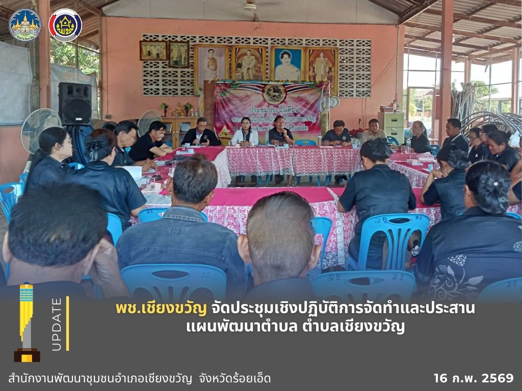 พช.เชียงขวัญ จัดประชุมเชิงปฏิบัติการจัดทำและประสานแผนพัฒนาตำบล ตำบลเชียงขวัญ